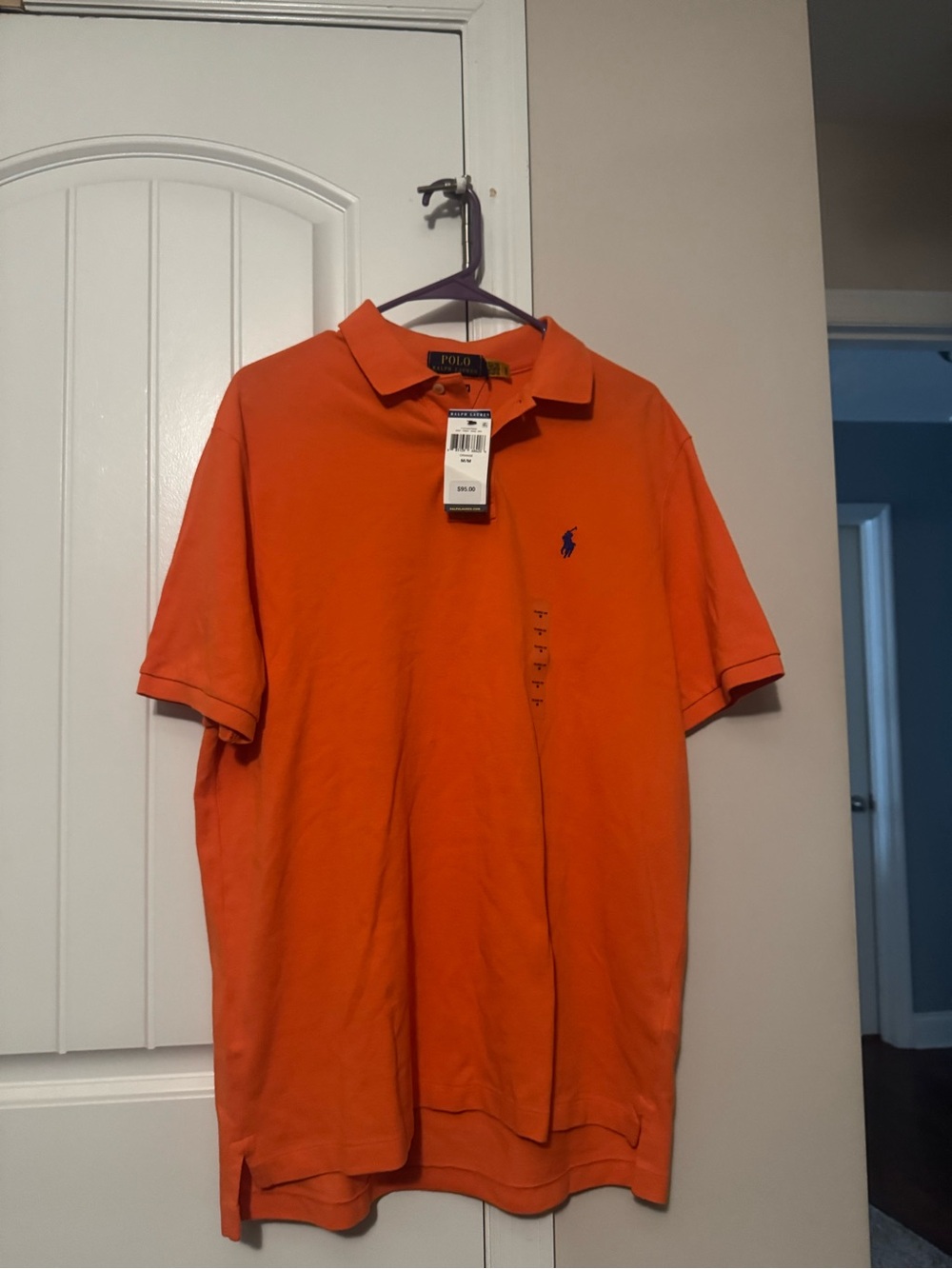 Ralph Lauren Orange Polo with Navy Pony